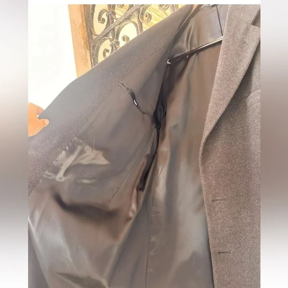 Loro Piana Men’s 100% Cashmere Charcoal Grey Overcoat Made In Italy
